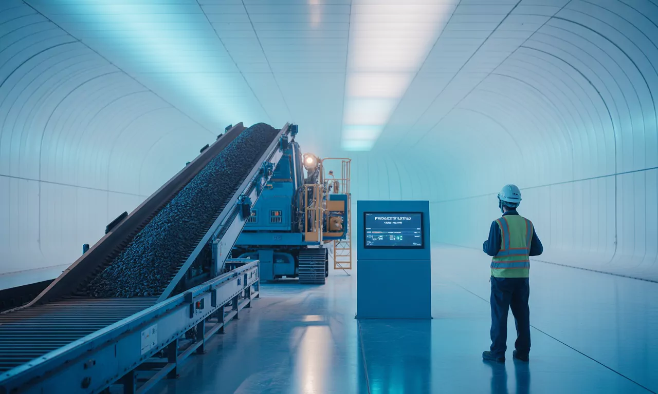 Interior de indústria da mineração